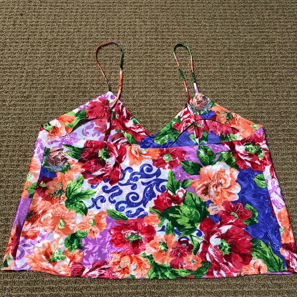 Victoria’s Secret Gold Label Floral Cami Top Adjustable Spaghetti Straps Size M - Picture 6 of 12